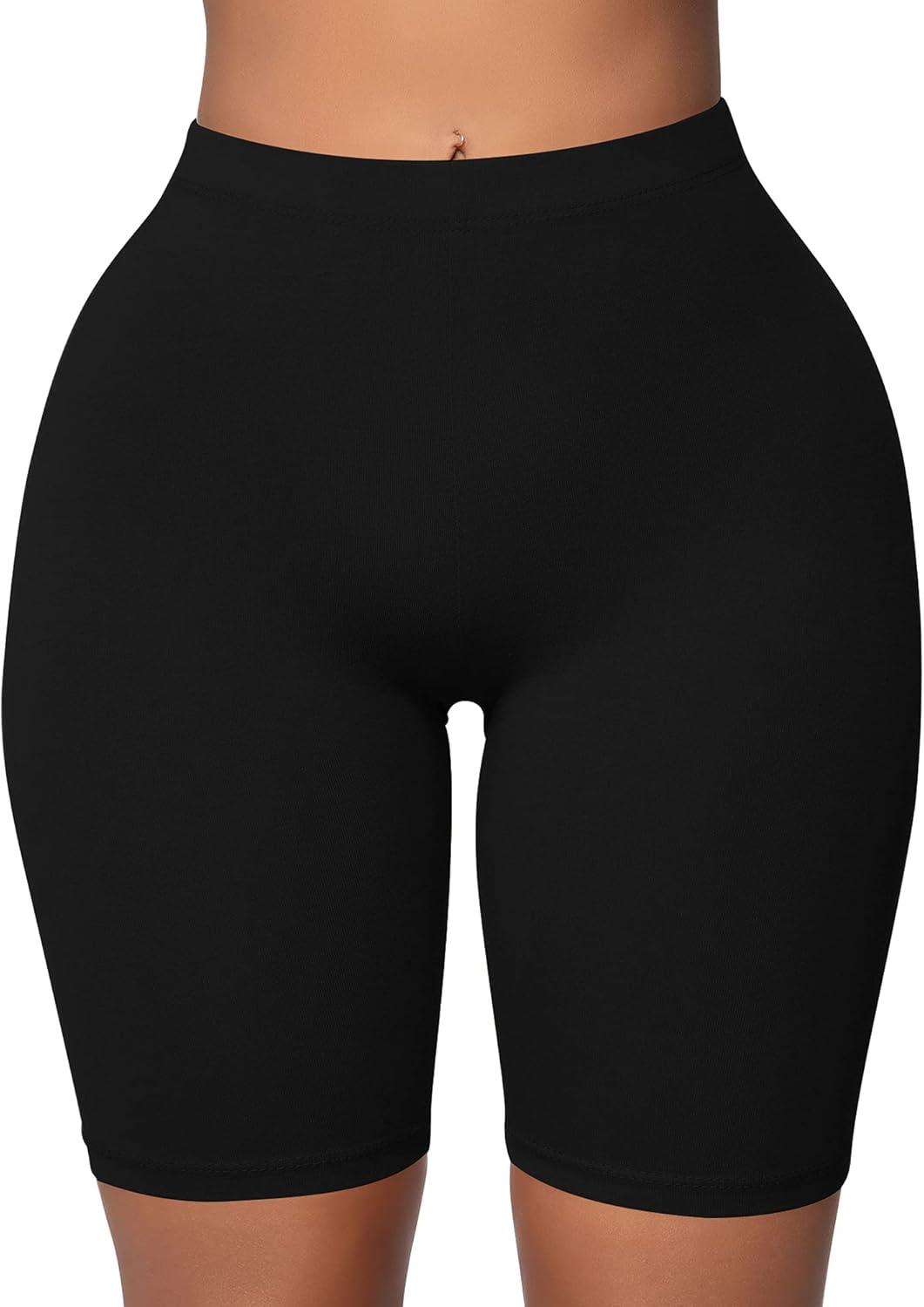 imageBORIFLORS Womens Athletic Workout High Waist Gym Biker Shorts01 Black