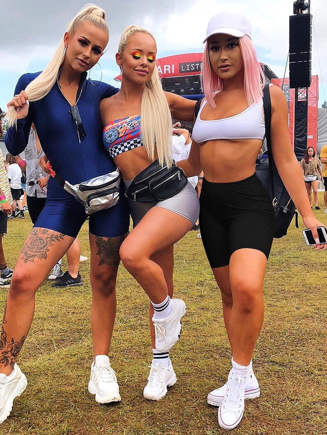 imageBORIFLORS Womens Athletic Workout High Waist Gym Biker Shorts01 Black