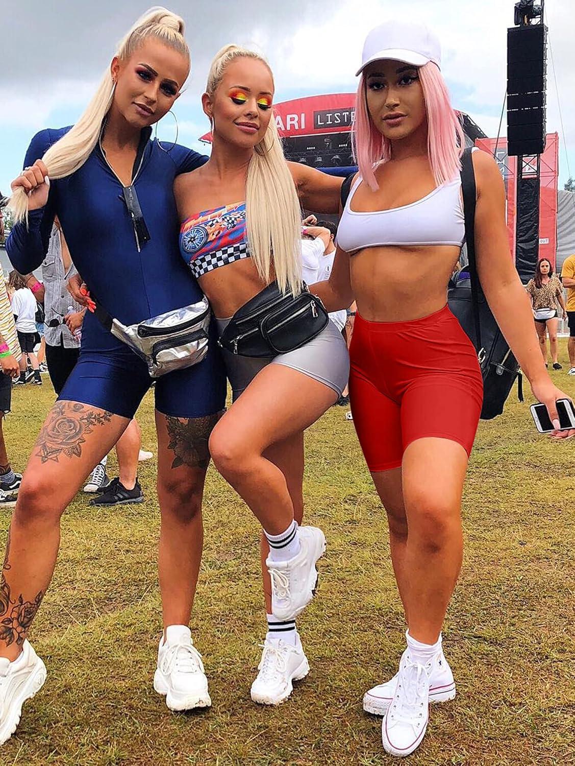 imageBORIFLORS Womens Athletic Workout High Waist Gym Biker Shorts01 Red