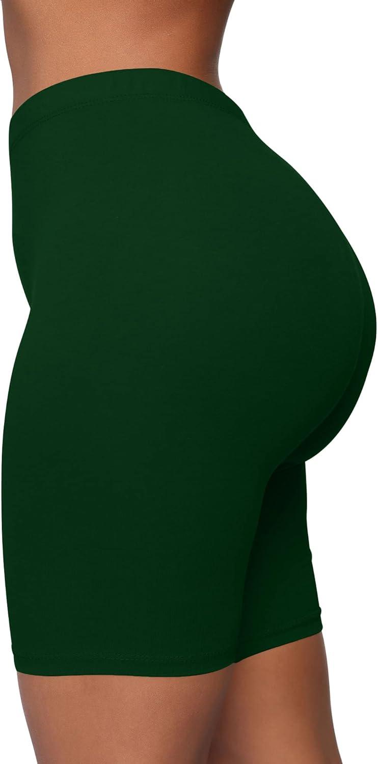 imageBORIFLORS Womens Athletic Workout High Waist Gym Biker ShortsDark Green