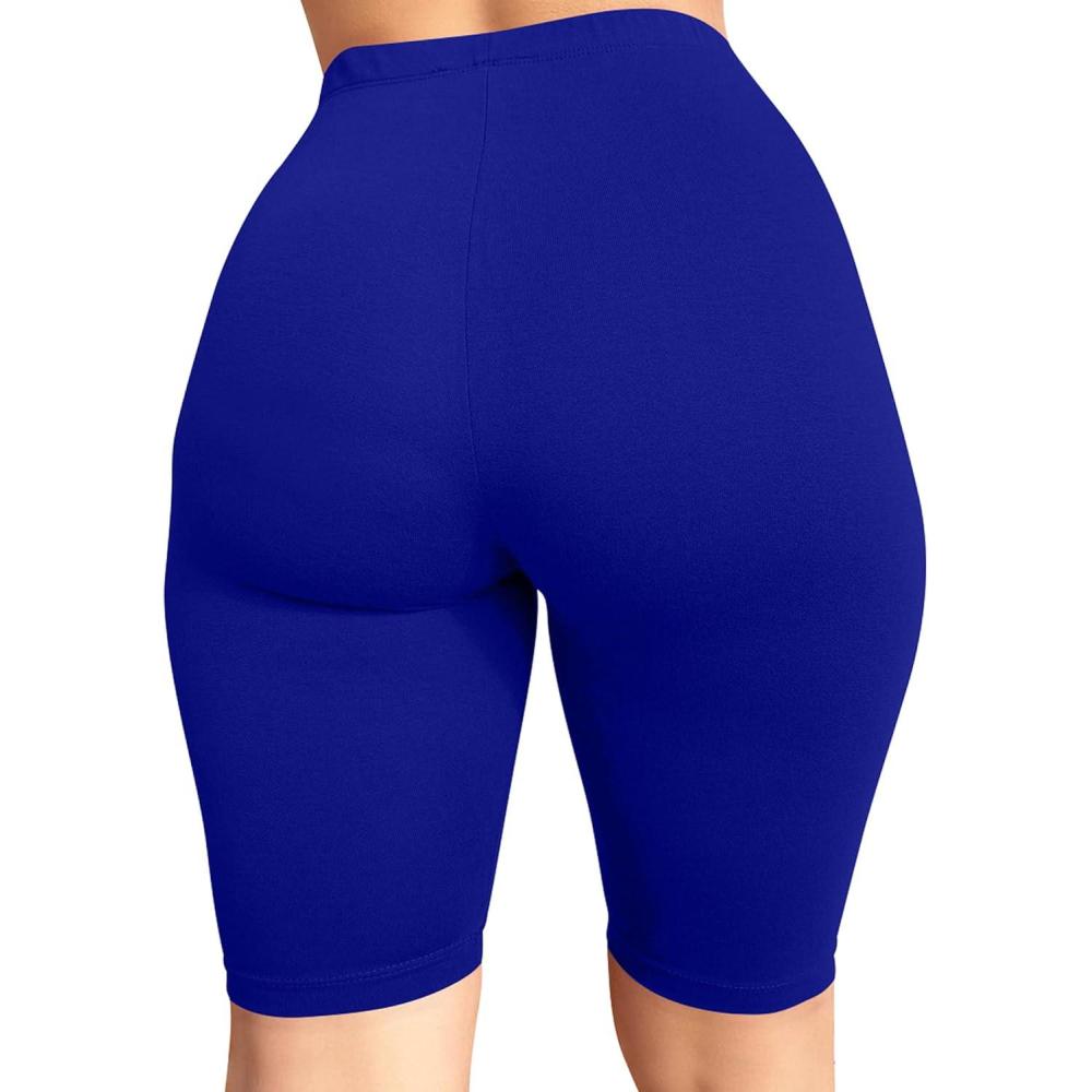 imageBORIFLORS Womens Athletic Workout High Waist Gym Biker Shorts01 Royal Blue