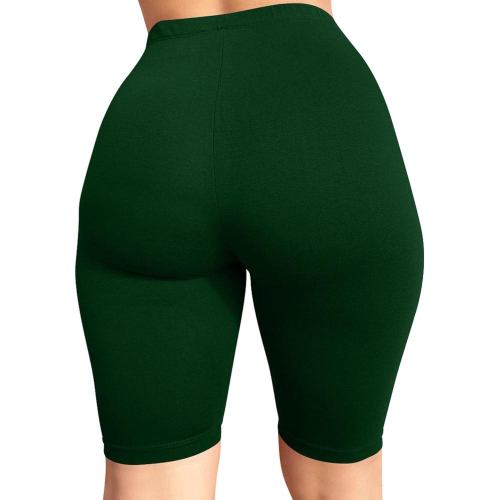 imageBORIFLORS Womens Athletic Workout High Waist Gym Biker ShortsDark Green