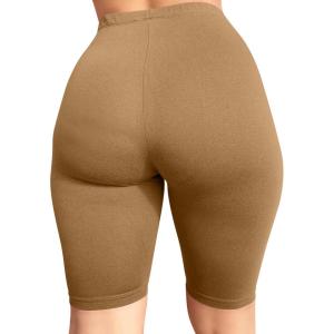 BORIFLORS Women’s Athletic Workout High Waist Gym Biker Shorts(01 Khaki)