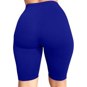 BORIFLORS Women’s Athletic Workout High Waist Gym Biker Shorts(01 Royal Blue)