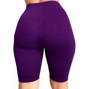 BORIFLORS Women’s Athletic Workout High Waist Gym Biker Shorts(Dark Purple)