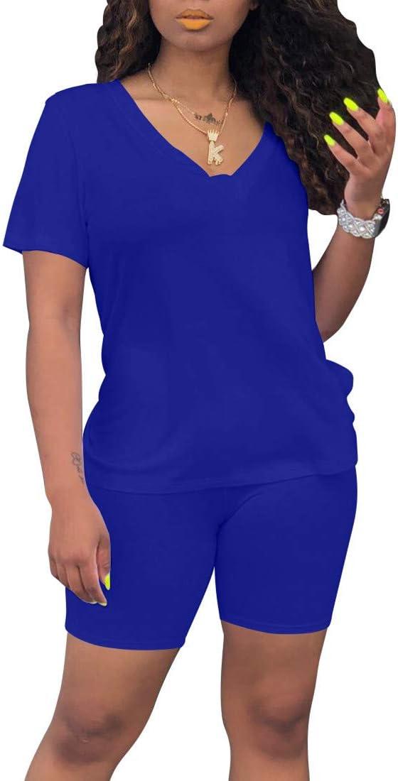 imageBORIFLORS 2 Piece Outfits for Women Workout Track Suits Long Sleeve Top Jogger Legging Pants SetsZshort Sleeve Shorts Setroyal Blue