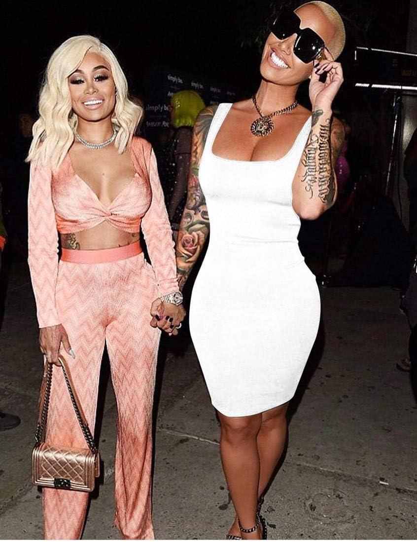 imageBORIFLORS Womens Casual Basic Tank Top Sexy Sleeveless Bodycon Mini Club DressWhite