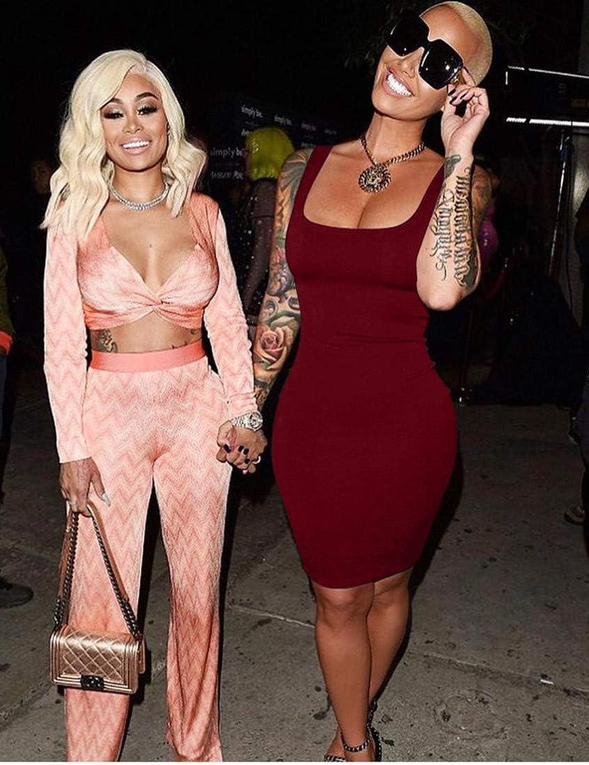 imageBORIFLORS Womens Casual Basic Tank Top Sexy Sleeveless Bodycon Mini Club DressWine Red