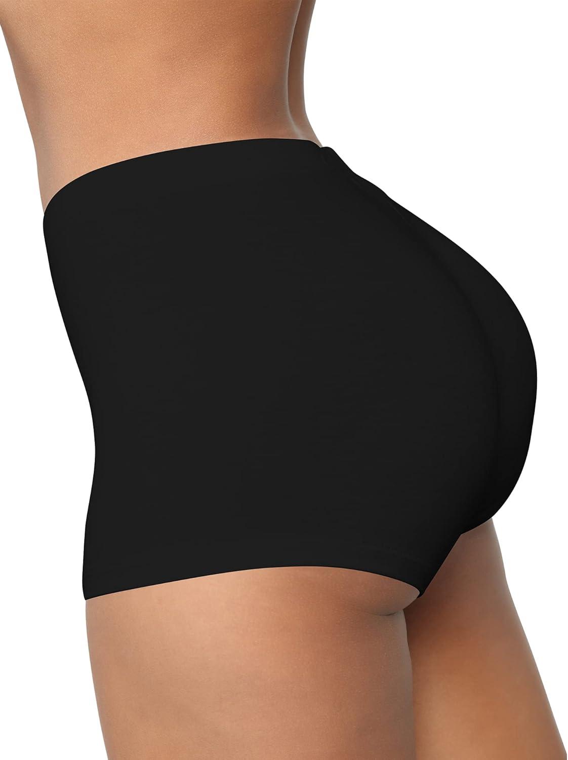 imageBORIFLORS Womens Sexy Workout Gym Biker Elastic Waist Booty ShortsBlack