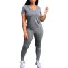 A-short Sleeve Pants Set-healthy Grey