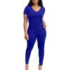 A-short Sleeve Pants Set-royal Blue