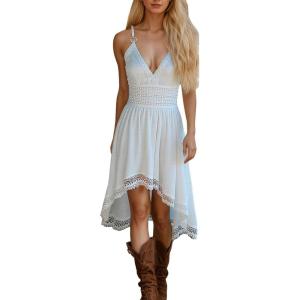 Robe Retro à Col en V et Manches Courtes pour Femmes Vintage Western Country Robes Décontractée Robe de Vacances Fête Grande Taille Gothique Jupe Deguisement Hippie Costume de Cowgirl(Robe Longue Femme Blanc)