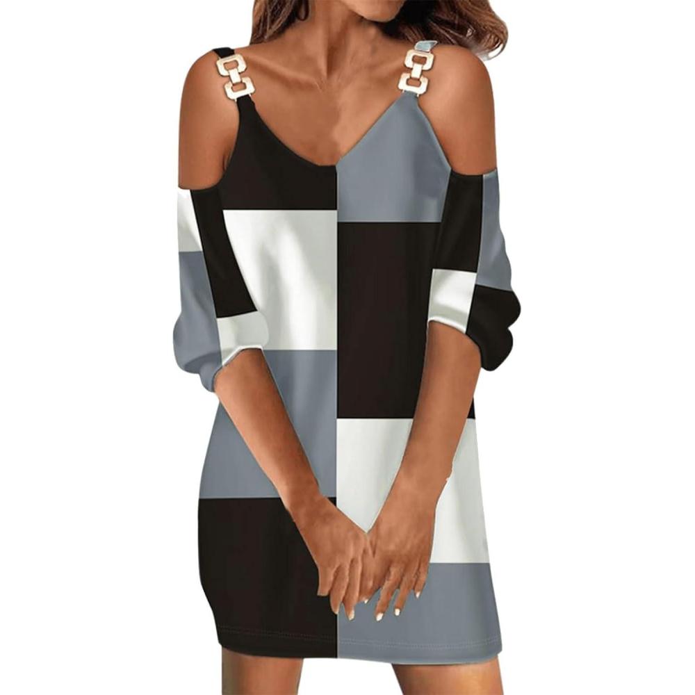 imageGnrique Robe Pull Femme Col V Dentelle Ample en Maille Long Pullover Tricot Robe De Nol Manche Longue Robe De Soire Mini Robe Sweat Dcontract03 Noir