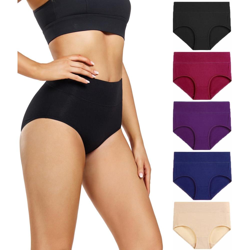 image:imagewirarpa Culotte Femme Coton Taille Haute Slips Lot de 5Multicolore04lot de 5