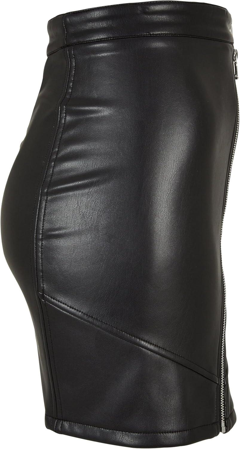 image:imageUrban Classics Damen Ladies Synthetic Leather Biker SkirtNoir