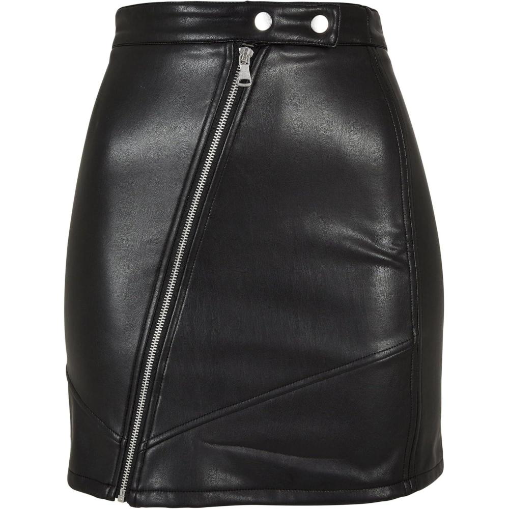 image:imageUrban Classics Damen Ladies Synthetic Leather Biker SkirtNoir